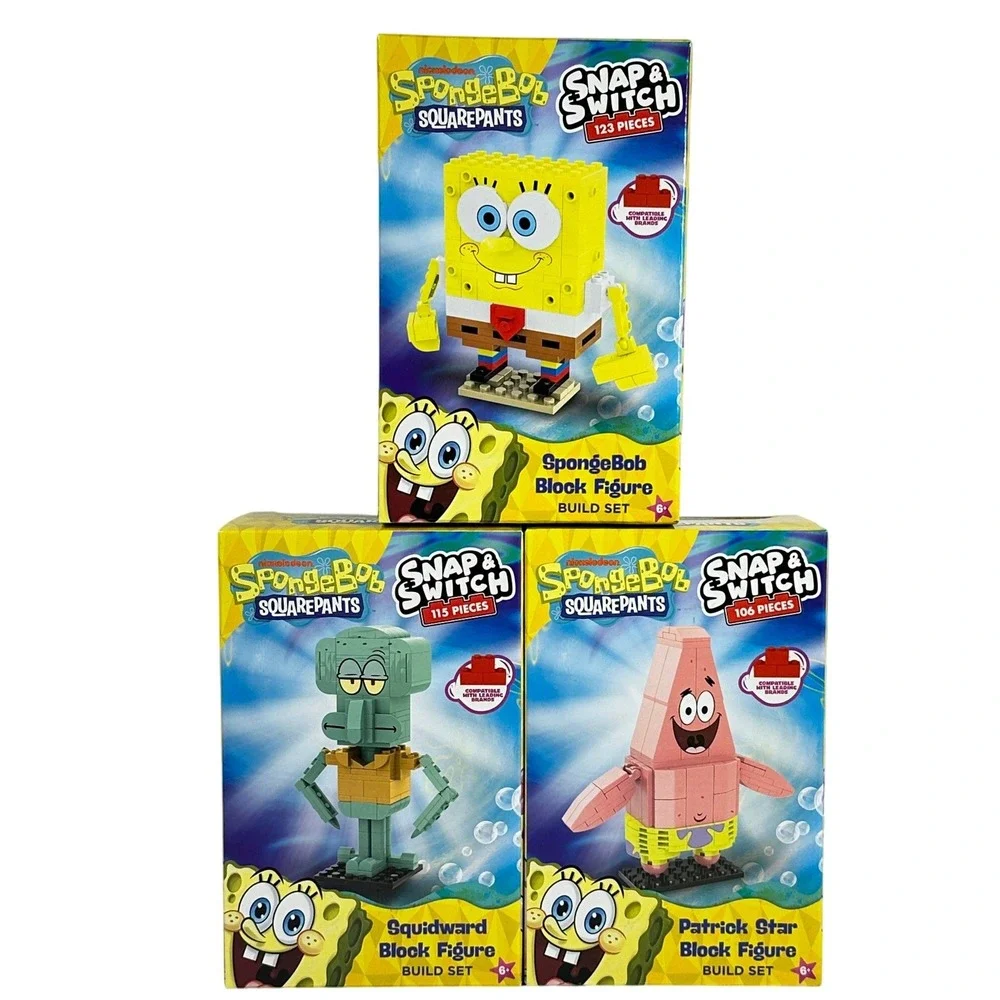 SpongeBob SquarePants Snap & Switch Block Figure Build Set 3 Pack New